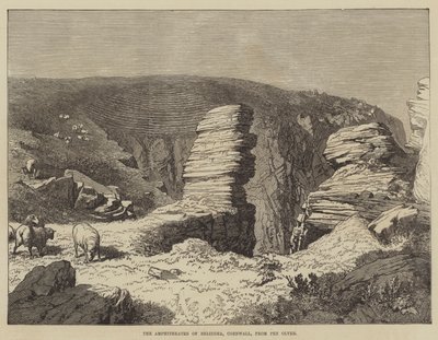 El Anfiteatro de Beliddea, Cornualles, desde Pen Olver de R. Dudley